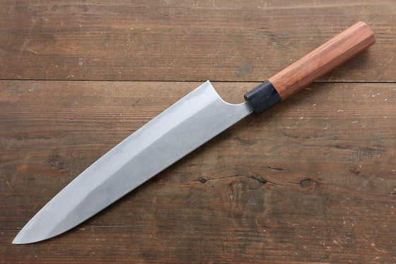 Yoshimi Kato Blue Super Clad Nashiji Gyuto Chef Knife 240mm with Black Honduras Rosewood Handle - Seisuke Knife
