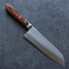  Seisuke VG1 Hammered Santoku 165mm Mahogany Handle - Seisuke Knife
