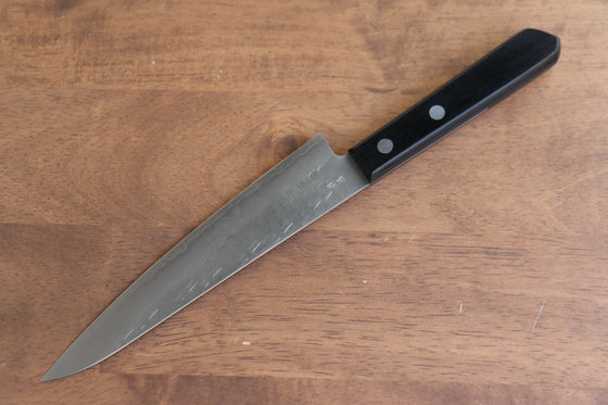 Nao Yamamoto AUS8 Hammered Petty-Utility 160mm Black Pakka wood Handle - Seisuke Knife