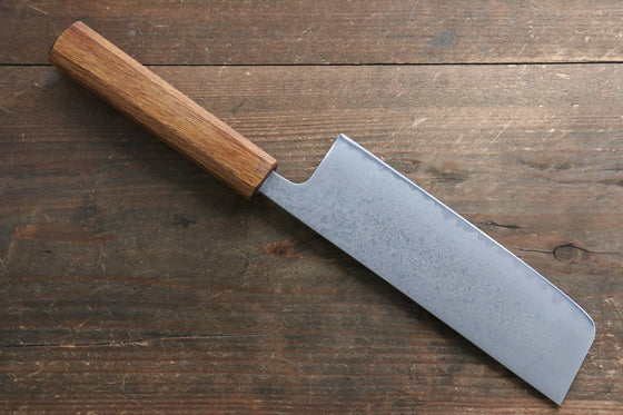 Seisuke SLD 49 Layer Damascus Nakiri Japanese Knife 165mm with Oak Handle - Seisuke Knife