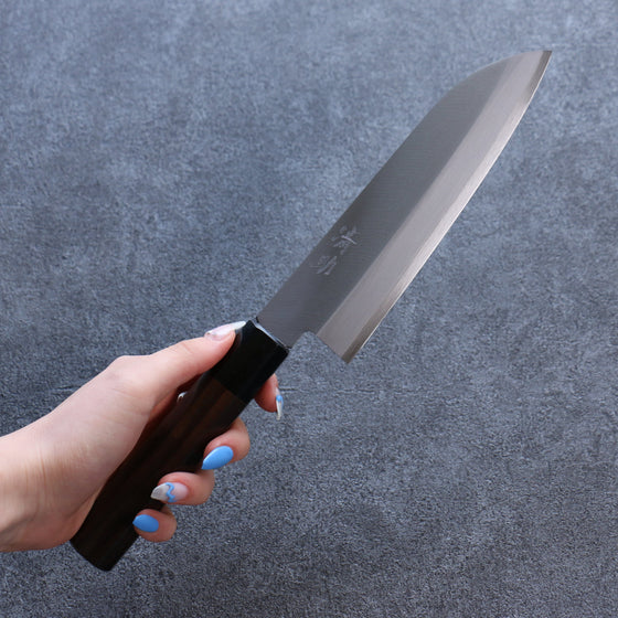 Seisuke Blue Super Kasumitogi Santoku 165mm Shitan Handle - Seisuke Knife