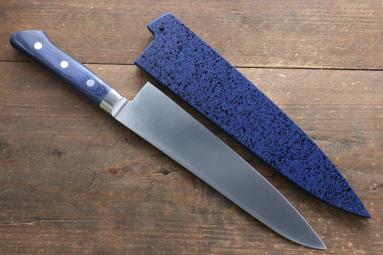 Seisuke Seiten Molybdenum Gyuto 210mm Blue Pakka wood Handle with Sheath - Seisuke Knife