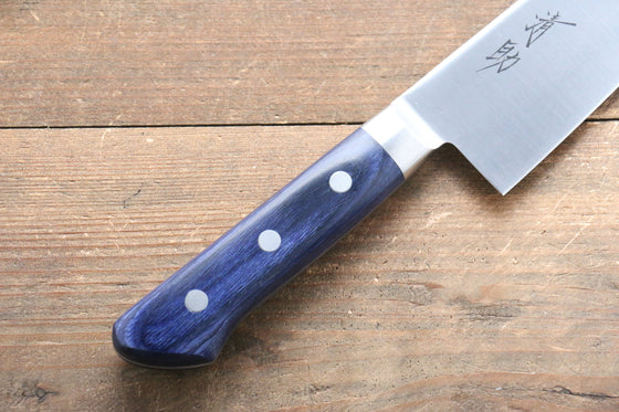 Seisuke Seiten Molybdenum Santoku  180mm Blue Pakka wood Handle with Sheath - Seisuke Knife