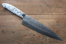  Takeshi Saji SRS13 Hammered Gyuto 210mm WhiteBlack Stone Handle - Seisuke Knife