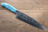 Takeshi Saji SRS13 Hammered Gyuto  210mm Blue Turquoise (Nomura Style) Handle - Seisuke Knife