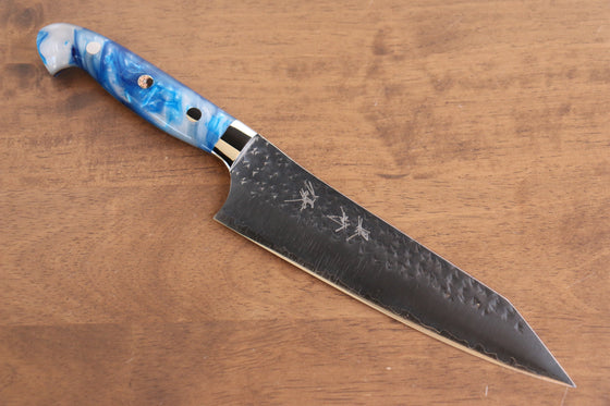 Yu Kurosaki Senko Ei R2/SG2 Hammered Gyuto 180mm Blue white Acrylic Handle - Seisuke Knife