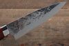Takeshi Saji SRS13 Hammered Petty-Utility Japanese Knife 135mm Red Micarta Handle - Seisuke Knife