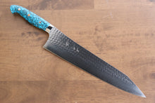  Yu Kurosaki Senko Ei SG2 Hammered Gyuto 270mm Turquoise Handle - Seisuke Knife