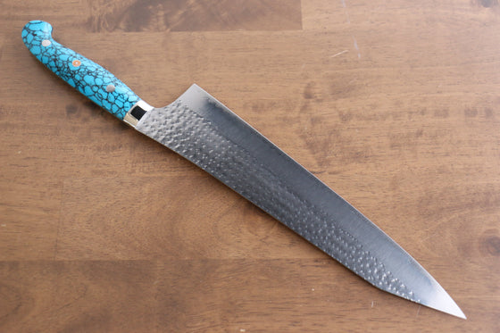 Yu Kurosaki Senko Ei SG2 Hammered Gyuto 270mm Turquoise Handle - Seisuke Knife