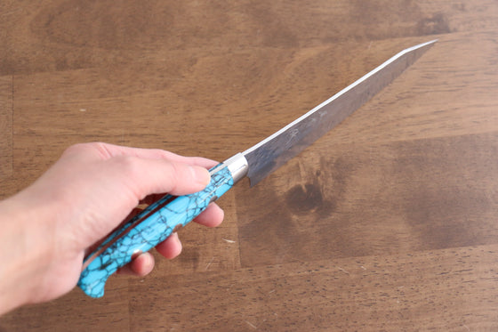 Yu Kurosaki Senko Ei SG2 Hammered Petty-Utility 150mm Turquoise Handle - Seisuke Knife
