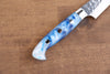 Yu Kurosaki Senko Ei SG2 Hammered Petty-Utility 130mm Blue white Acrylic Handle - Seisuke Knife