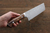 Takeshi Saji R2/SG2 Diamond Finish Nakiri Japanese Knife 170mm Ironwood Handle - Seisuke Knife