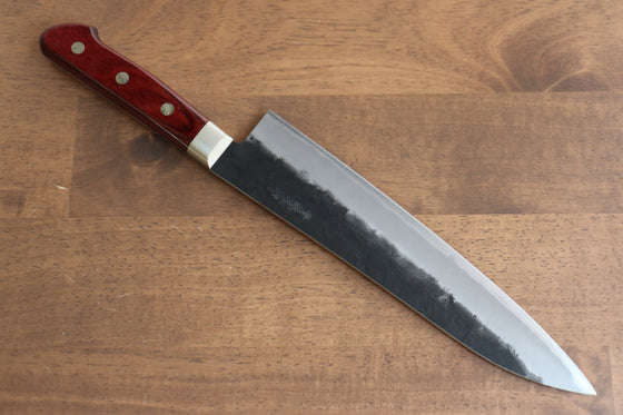 Seisuke Kuronashi Blue Super Nashiji Kurouchi Gyuto 210mm Red Pakka wood Handle - Seisuke Knife