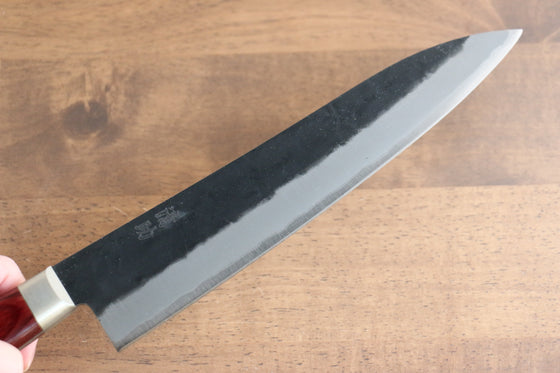 Seisuke Kuronashi Blue Super Nashiji Kurouchi Gyuto 210mm Red Pakka wood Handle - Seisuke Knife