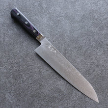  Yoshimi Kato VG10 Damascus Migaki Polish Finish Gyuto  210mm Purple Pakka wood Handle - Seisuke Knife