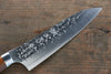 Yu Kurosaki Shizuku SG2 Hammered Small Santoku 150mm with Iron Wood Handle - Seisuke Knife