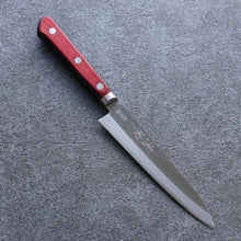  Seisuke Blue Super Migaki Finished Petty-Utility 145mm Red and Black Pakka wood Handle - Seisuke Knife