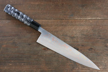  Takeshi Saji Blue Steel No.2 Colored Damascus Gyuto 210mm Silver Lacquered Handle - Seisuke Knife