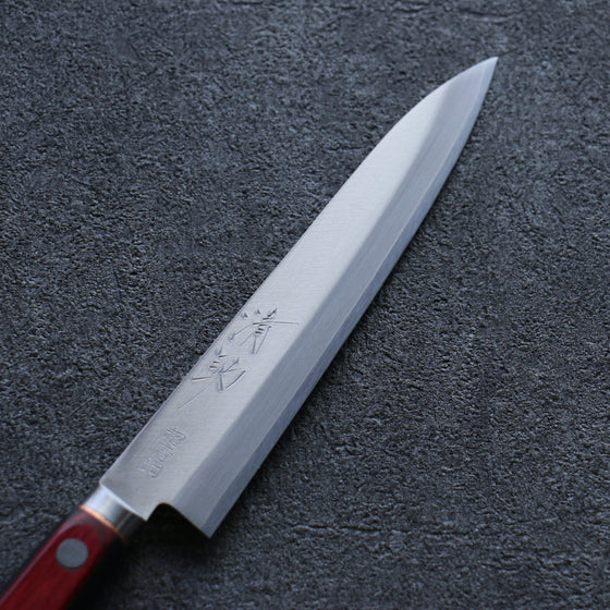 Seisuke Blue Super Migaki Finished Petty-Utility 145mm Red and Black Pakka wood Handle - Seisuke Knife