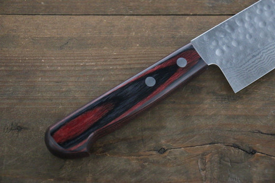 Yoshimi Kato VG1 Damascus Hammered Santoku Japanese Chef Knife 170mm - Seisuke Knife