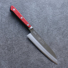  Seisuke Blue Super Migaki Finished Small Santoku 140mm Red and Black Pakka wood Handle - Seisuke Knife