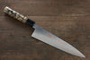 Takeshi Saji Blue Steel No.2 Colored Damascus Gyuto Japanese Knife 210mm Gold Lacquered Handle - Seisuke Knife