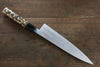 Takeshi Saji Blue Steel No.2 Colored Damascus Gyuto Japanese Knife 210mm Gold Lacquered Handle - Seisuke Knife