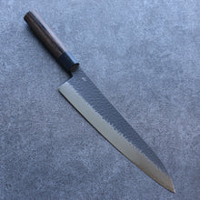  Shizu Gen VG10 Hammered Black Finished Gyuto 240mm Brown Pakka wood Handle - Seisuke Knife