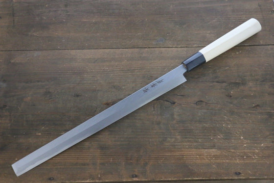 [Left Handed] Sakai Takayuki Kasumitogi White Steel Takohiki Chef Knife with Water Buffalo Handle - Seisuke Knife