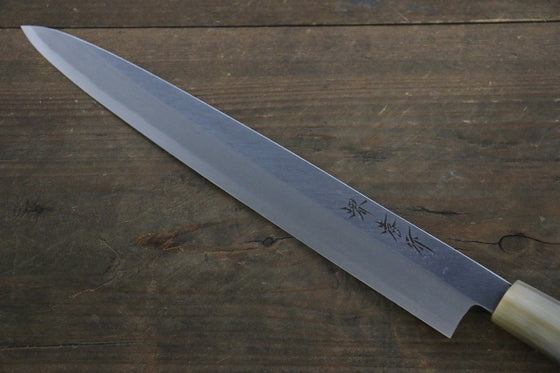 [Left Handed] Sakai Takayuki Kasumitogi White Steel Yanagiba Chef Knife with Water Buffalo Handle - Seisuke Knife