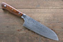  Nao Yamamoto Coreless Damascus Santoku Japanese Knife 170mm with Ironwood Handle - Seisuke Knife