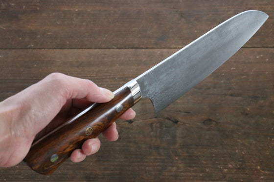 Nao Yamamoto Coreless Damascus Santoku 170mm with Ironwood Handle - Seisuke Knife