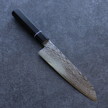  Seisuke AUS10 Mirror Crossed Santoku  180mm Black Pakka wood Handle - Seisuke Knife