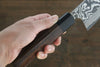 Takeshi Saji VG10 Black Damascus Santoku  165mm Shitan Handle - Seisuke Knife