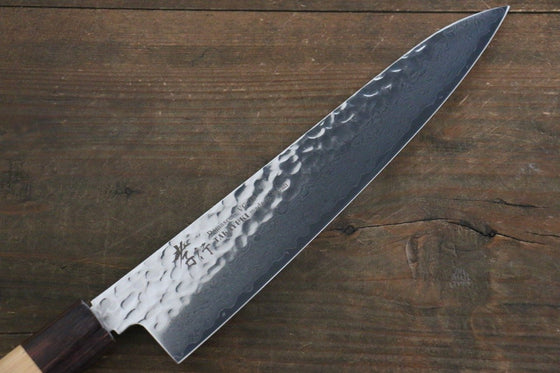 Sakai Takayuki VG10 33 Layer Damascus Gyuto Knife 210mm with Keyaki Elm Handle - Seisuke Knife