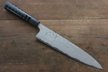  Takeshi Saji VG10 Damascus Gyuto 240mm Cashew paint (Black) Handle - Seisuke Knife