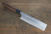 Hideo Kitaoka White Steel No.2 Damascus Kakugata Usuba Japanese Chef Knife 180mm - Seisuke Knife