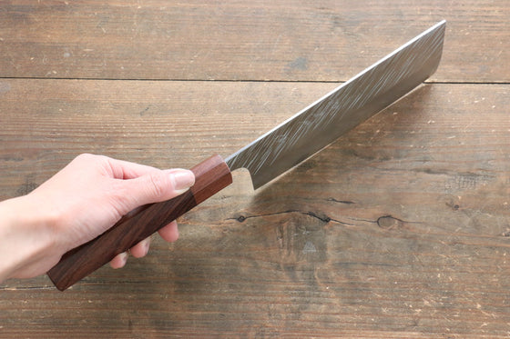 Yu Kurosaki Fujin VG10 Hammered Damascus Nakiri Japanese Knife 165mm - Seisuke Knife