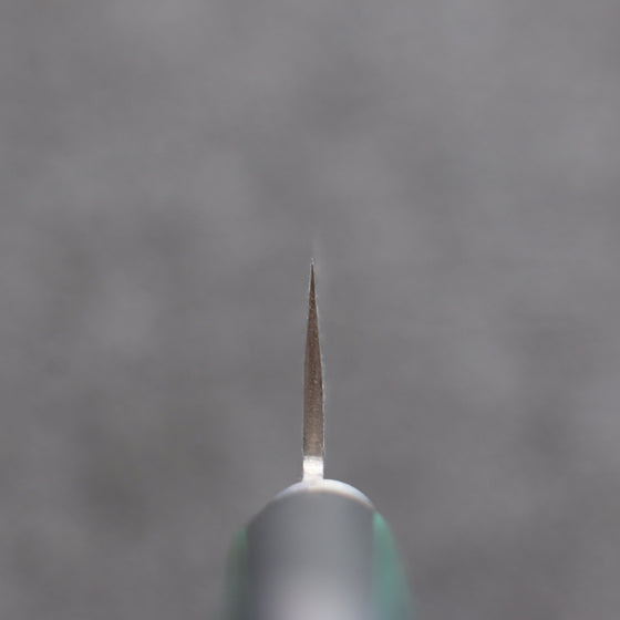 Sakai Kikumori Blue Steel No.1 Small Santoku 140mm Green Pakka wood Handle - Seisuke Knife