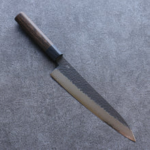  Shizu Gen VG10 Hammered Black Finished Gyuto 210mm Brown Pakka wood Handle - Seisuke Knife