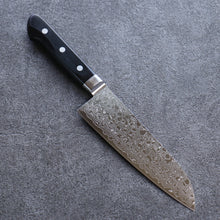  Seisuke AUS10 45 Layer Damascus Santoku  165mm Black Pakka wood Handle - Seisuke Knife
