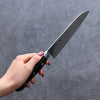 Seisuke AUS10 45 Layer Damascus Santoku 165mm Black Pakka wood Handle - Seisuke Knife