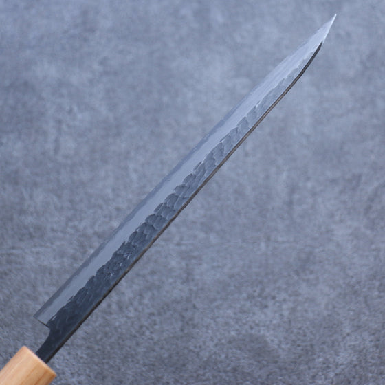 Seisuke Shitan Blue Super Hammered Kurouchi Gyuto 210mm Shitan Handle - Seisuke Knife