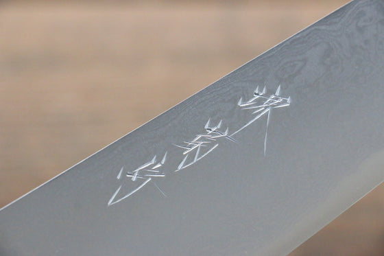 Kikumori Blue Steel No.1 Damascus Gyuto  210mm with Magnolia Handle - Seisuke Knife