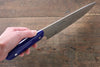 Takeshi Saji Coreless Mirrored Finish Gyuto Japanese Knife 180mm Navy Blue Turquoise (Nomura Style) Handle - Seisuke Knife