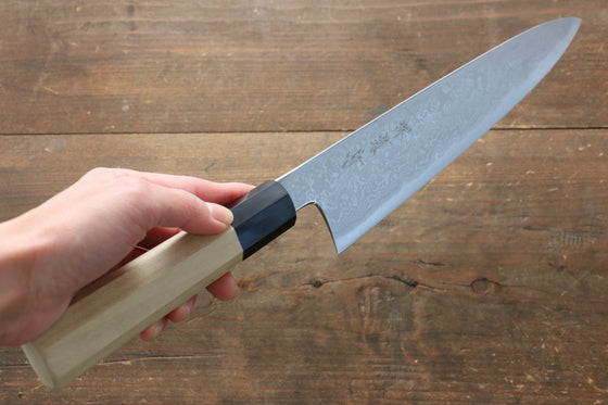 Kikumori Blue Steel No.1 Damascus Gyuto 240mm with Magnolia Handle - Seisuke Knife