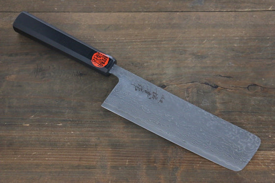 Shigeki Tanaka SG2 Black Damascus Nakiri Japanese Chef Knife 165mm - Seisuke Knife