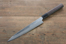  [Left Handed] Hideo Kitaoka White Steel No.2 Damascus Yanagiba Japanese Chef Knife 210mm - Seisuke Knife