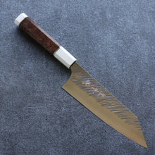  Yu Kurosaki Fujin SPG2 Hammered Bunka Japanese Knife 165mm Stabilized wood (Birch Burl) Handle - Seisuke Knife