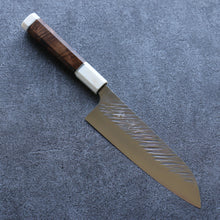  Yu Kurosaki Fujin SPG2 Hammered Santoku Japanese Knife 165mm Stabilized wood (Birch Burl) Handle - Seisuke Knife